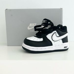 Nike Air Force One Infant Shoes, High Top, Black, White, Infant Size 4C, NWB